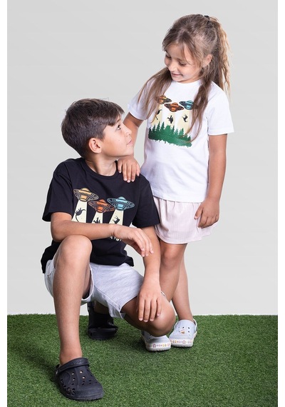 Little's World Space Machine Çocuk Tshirt Beyaz