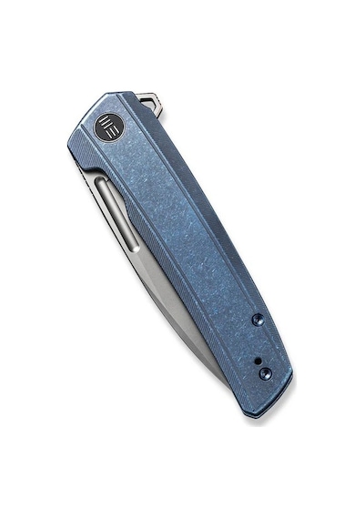 We Knife Speedster Blue Titanium Handle Black Stonewashed Cpm 20cv Blade Kamp Çakı Mavi