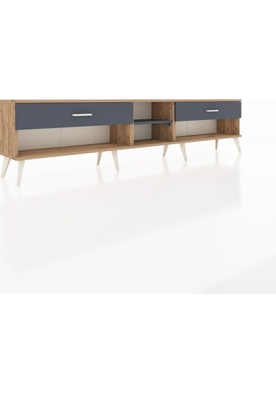 Arges Tv Ünitesi Tek Raflı 2 Çekmeceli 220x30x51 Çam-antrasit Antrasıt/antrasıt - Atlas Çam Arges Tv Ünitesi Tek Raflı 2 Çekmeceli 220x30x51 Çam-antrasit Antrasıt/antrasıt - Atlas Çam