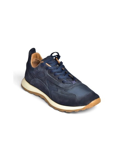 Fox Shoes Z312507561 Lacivert Hakiki Deri Süet Kadın Spor Ayakkabı
