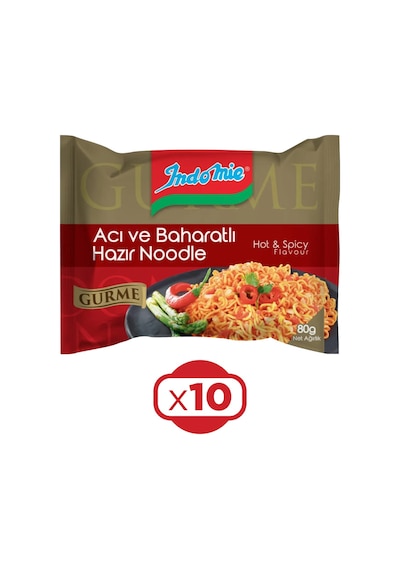 Indomie Noodle Gurme Acı Ve Baharatlı 10 x 80 G