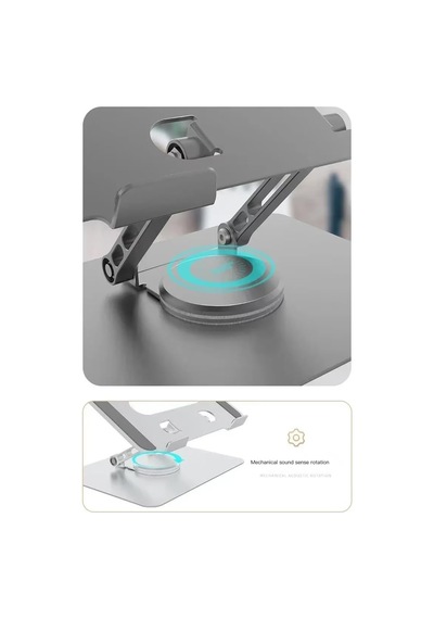 360 Derece Sonsuz Pozisyonda Dönebilen Katlanabilir Metal Alaşımlı Yükseklik Ve Açı Ayarlı Kaydırmaz Telefon Ve Tablet Standı Tablet Standı N03