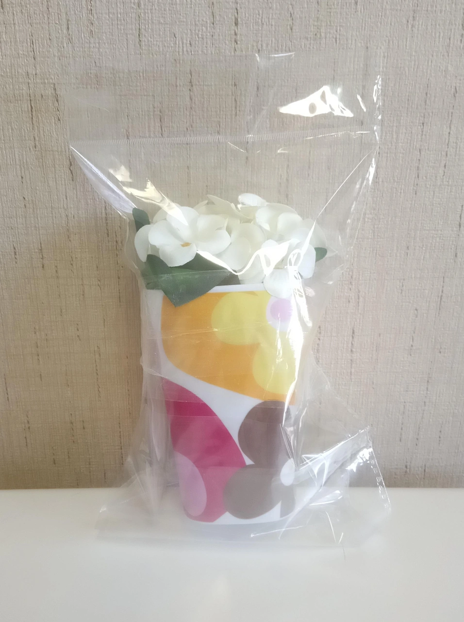 2 Adet Vazo Dahil,vazoda Çiçek,beyaz Yapay Çiçek,vazo Dekoratif Kırmızı Papatya 7x7x16cm Çok Renkli