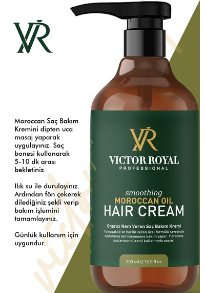 Victor Royal Argan Yağlı Onarıcı Nem Veren Saç Bakım Kremi 500 Ml
