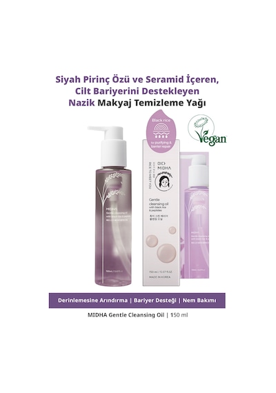 Midha Gentle Cleansing Oil Black Rice & Peptides 150 ML