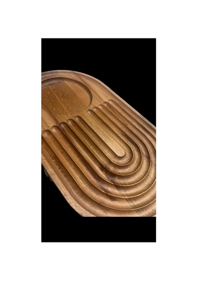 1 Adet 140 240mm Ahşap Gökkuşağı Sunumluk,ikramlık,kahve Tepsisi
