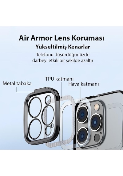 Baseus 14 PRO Magsafe Uyumlu Armor Kamera Korumalı Kılıf Ve Tempered Ekran Koruyucu Set 14 Pro Kılıf Ekran Koruyucu Set