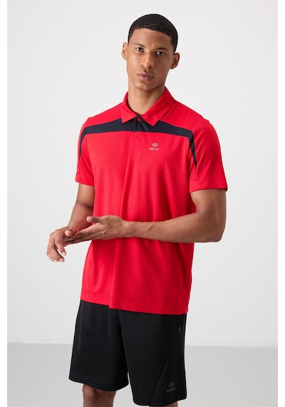 Tommy Life Kırmızı Polyester Nefes Alan Dokulu İnce Esnek Standart Fit Polo Yaka Erkek Performans T-shirt - 88 Kirmizi