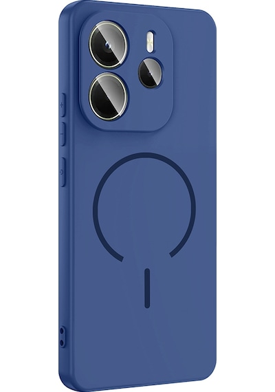 Xiaomi Redmi Note 14 4g Kılıf M-safe Şarj Özellikli Zore Meta Kapak Titanyum-Gri