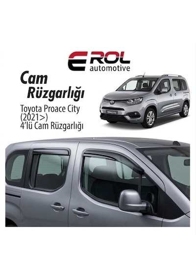 Toyota Proace City 2021 4'lü Mugen Cam Rüzgarlığı Siyah