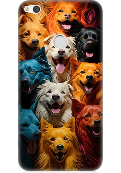 Huawei P9 Lite 2017 Uyumlu Silikon Kılıf Sevimli Köpekler