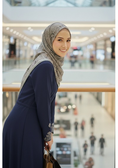 Eyfel Pamuklu Soft Özel Seri Şal Etnik & Çiçekli Desen, Orjinal, Tesettür Giyim, Yeni Koleksiyon Yeşil