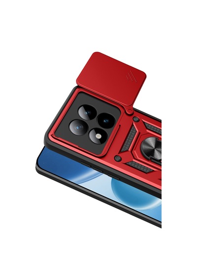 Xiaomi Redmi Note 15 Pro 5g Uyumlu Pars Lens Yüzüklü Silikon - Kırmızı