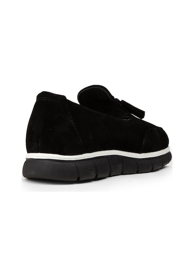 Deery Erkek Hakiki Süet Siyah Püsküllü Loafer - 02048msyhe01