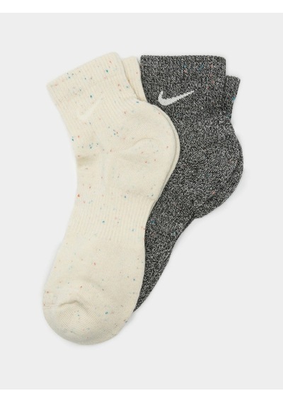 Nike Everyday Plus Cushioned Ankle Unisex Socks 2 Pr 2 Li Plus Yastıklı Pamuklu Soket Çorap Gri Krem Gri Melanj