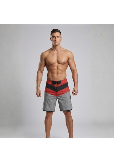 Pose I Down Apex V-line Boardshort Kırmızı - Gri