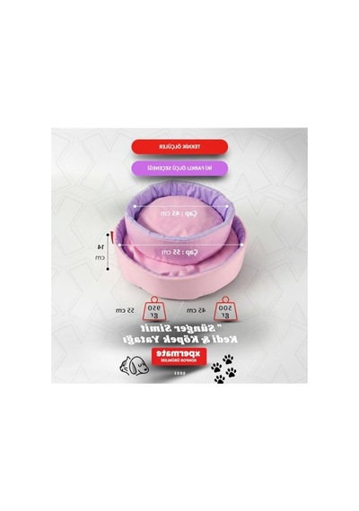 Küçük Irk Köpekler İçin Yatak, Pembe-lila, 45 Cm