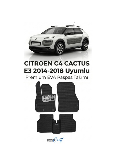 Citroen C4 Cactus E3 2014-2018 Araca Özel 3d Havuzlu Eva Paspas Tam Set 5 Parça