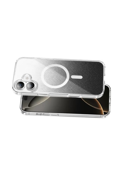 Onegif Apple iPhone Uyumlu 16 Sora Simli Magsafe Kapak - Siyah Şeffaf