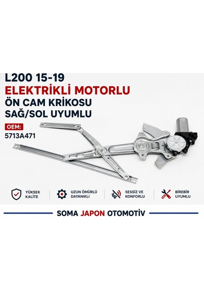 L200 15-19 Elektrikli Motorlu Ön Cam Krikosu Sağ/sol Uyumlu... 5713a471
