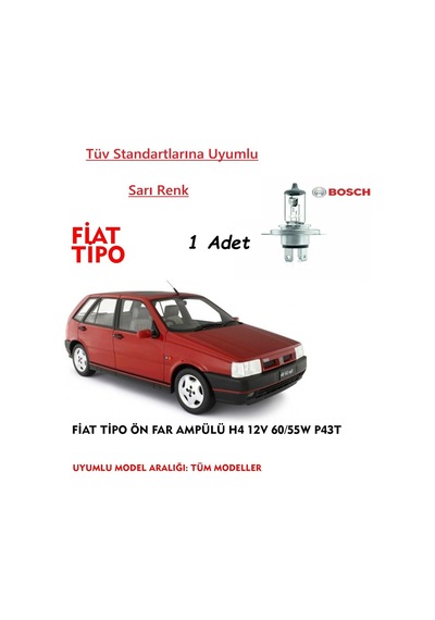 Fiat Tipo Ön Far Ampülü 1 Adet Sarı