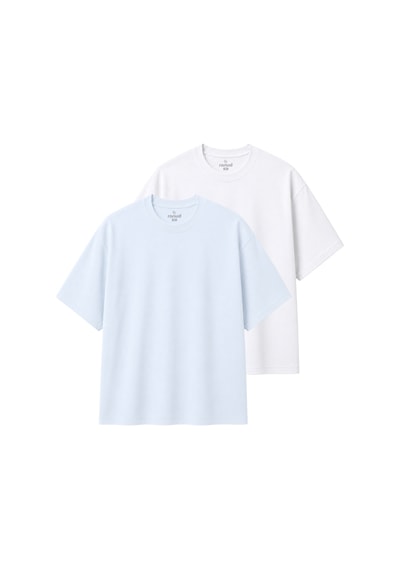 Ranud Erkek Oversize Fit 2'li Tişört Paketi,%100 Pamuk, Yumuşak Fırçalı Kumaş, Oeko-tex Sertifikalı Buz Mavi + Beyaz Ranud Erkek Oversize Fit 2'li Tişört Paketi,%100 Pamuk, Yumuşak Fırçalı Kumaş, Oeko-tex Sertifikalı Buz Mavi + Beyaz
