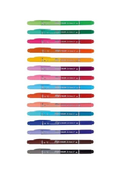 My Color 2-tone Çift Renkli Keçeli 15 Kalem 30 Renk Set