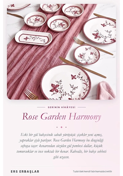 Rose Garden Harmony 20 Parça 6 Kişilik Kahvaltı Takımı Lüx Kahvaltı Seti Diğer
