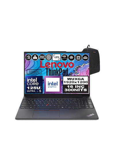 Lenovo ThinkPad E16 Gen 2 21MA003MTXP10 Ultra 5 125U 32 GB 1 TB SSD 16" W11P Dizüstü Bilgisayar + Zetta Çanta