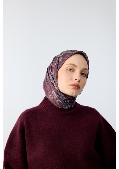 Mirsoy Scarf Lavin Desen Eşarp Bordo