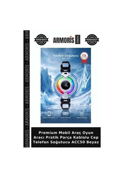 Premium Mobil Araç Oyun Aracı Pratik Parça Kablolu Cep Telefon Soğutucu Acc50 Beyaz