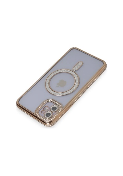 Apple İphone 11 Kılıf Joke Simli Magneticsafe Kılıf - Gold Altın
