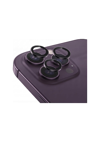 İphone 14 Pro / 14 Pro Max İle Uyumlu Kamera Lens Koruyucu Alüminyum Alaşım Çerçeveli Telefon Lensi Temperli Cam Koruma Mor