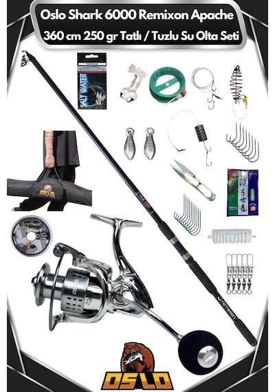 Oslo Shark 6000 Remixon Apache 360cm 250gr Tatlı/tuzlu Su Olta Seti