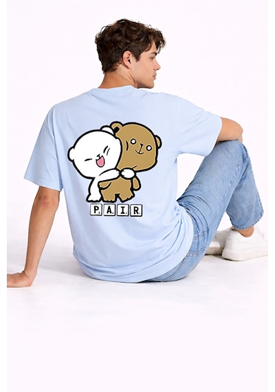 Sevgili Kombini Perfect Pair Ayıcık Baskılı Çift Tişört Oversize Unisex Partner Kombin Seti Mavi Sevgili Kombini Perfect Pair Ayıcık Baskılı Çift Tişört Oversize Unisex Partner Kombin Seti Mavi