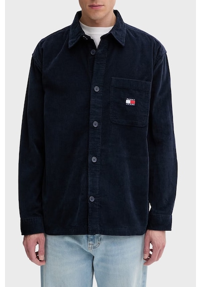 Tommy Jeans Pamuklu Loose Fit Uzun Kollu Kadife Gömlek Erkek Gömlek Dm0dm21698 C1g Lacivert