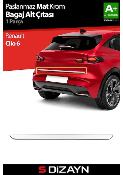 S-dizayn Renault Clio 6 Krom Bagaj Alt Çıtası Mat Krom 2025 Üzeri A+ Kalite