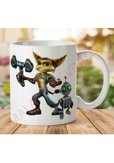 A2541 Ratchet Clank İki Tarafı Baskılı Kupa Bardak.jpg Çok Renkli