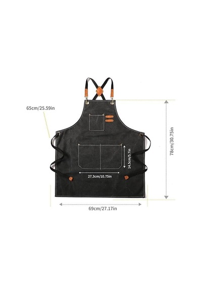 Valkyrie Unisex Kanvas Mutfak Önlüğü Ayarlanabilir Askılı Cepli Barista Garson Servis Önlüğü Siyah