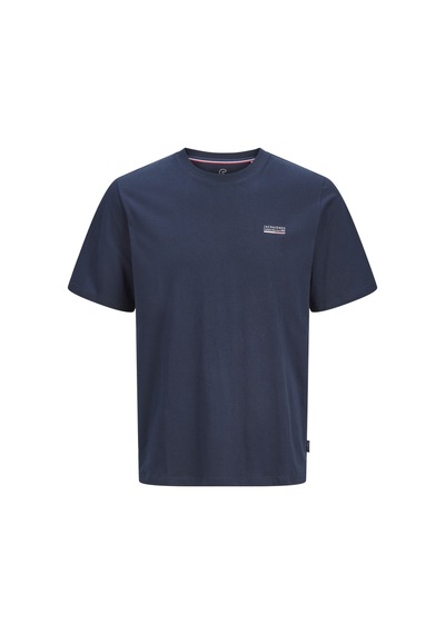 Jack & Jones Erkek Gögüs Baskili Regular Fit Bisiklet Yaka Tisört - Kyle - 12298462 Lacivert
