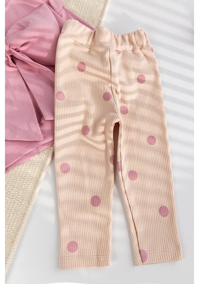 Babymod Fiyonklu 100% Pamuk 2'li Kız Bebek Takım Pembe Pembe