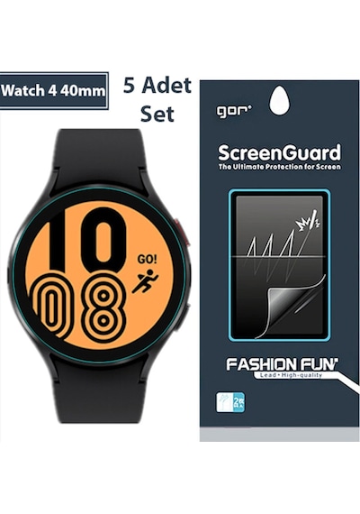 Gor Sm Galaxy Watch 4 40Mm Darbe Emici Ekran Koruyucu 5 Adet Set (522670690)-Şeffaf