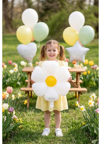 Papatya Folyo Balon 40x50 Cm Bahar Yaz Çiçek Temalı Doğum Günü Parti Süsü Çok Renkli