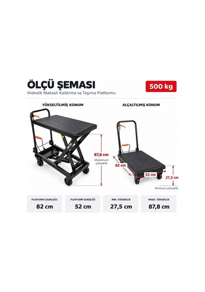 Nt Tools Npl-91000 Hidrolik Makaslı Yük Kaldırma Ve Taşıma Platformu 500 Kg