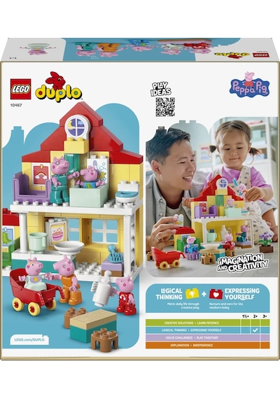 LEGO® DUPLO® Peppa Pig Aile Evi 10467 -2 Yaş ve Üzeri Çocuklar için Peppa Pig Figürü İçeren Yaratıcı Oyuncak Yapım Seti (84 Parça)