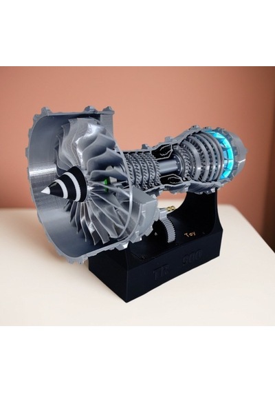 Rr Tr900 Aero Engine Modeli 27 Cm Detaylı 3d Baskı, Metalik Pla, Döner Rotorlu Havacılık Koleksiyon Ürünü