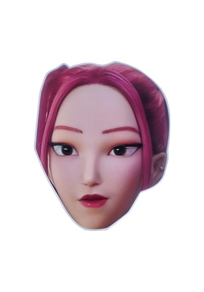 Lisanslı K-pop Huntrix Demon Hunters 6'lı Karton Maske Seti Parti Kostüm Aksesuarı