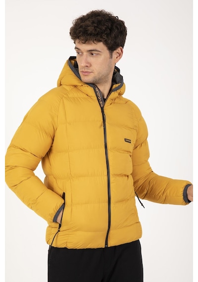 Maraton Sportswear Regular Erkek Kapşonlu Uzun Kol Basic Safran Mont 21259-safran Safran