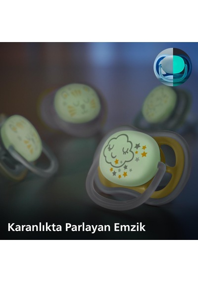 Philips Ultra Air Gece Emzik, 18 Ay+, 2 Li Paket, Karanlıkta Parlayan, Ortodontik Silikon, Geniş Hava Delikli, Mikrodalga Sterilize Edilebilir, Bpa İçermez, Scf376/01 Philips Ultra Air Gece Emzik, 18 Ay+, 2 Li Paket, Karanlıkta Parlayan, Ortodontik Silikon, Geniş Hava Delikli, Mikrodalga Sterilize Edilebilir, Bpa İçermez, Scf376/01