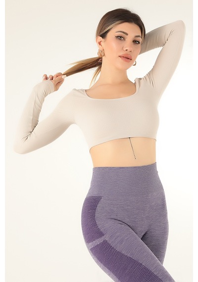 Doremi Seamless Straplez Uzun Kollu Fitilli Büstiyer 001